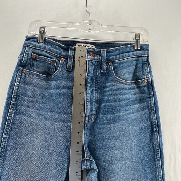 Rivet & Thread High Rise Stovepipe Straight Leg Jeans Size 27 Stretch Denim Blue - Picture 11 of 15